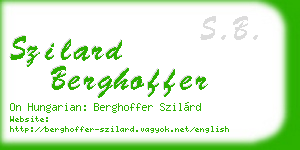 szilard berghoffer business card