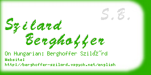 szilard berghoffer business card